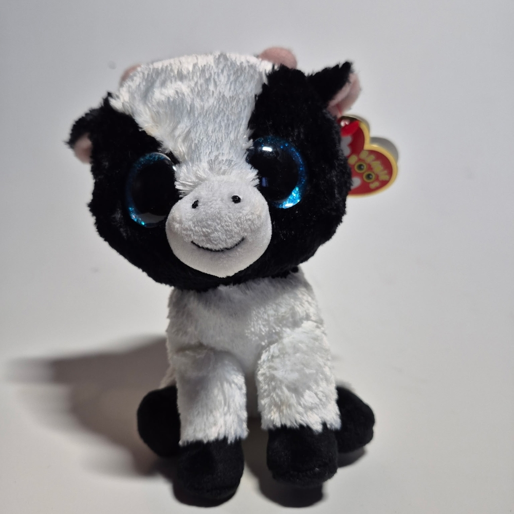 Ty Beanie Boos "Butter" Black and White Cow Plush